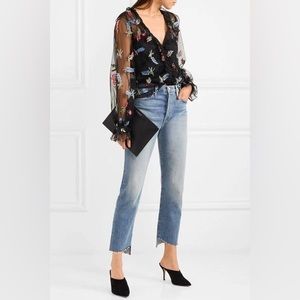 Alice McCall Time Stands Still Ruffled Embroidered Tulle Blouse in Black